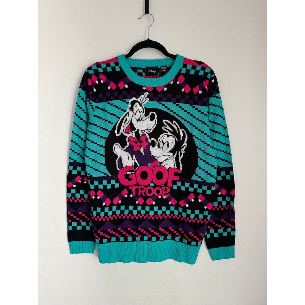 Disney Goof Troop Crewneck Sweater - Teal, Black, Pink